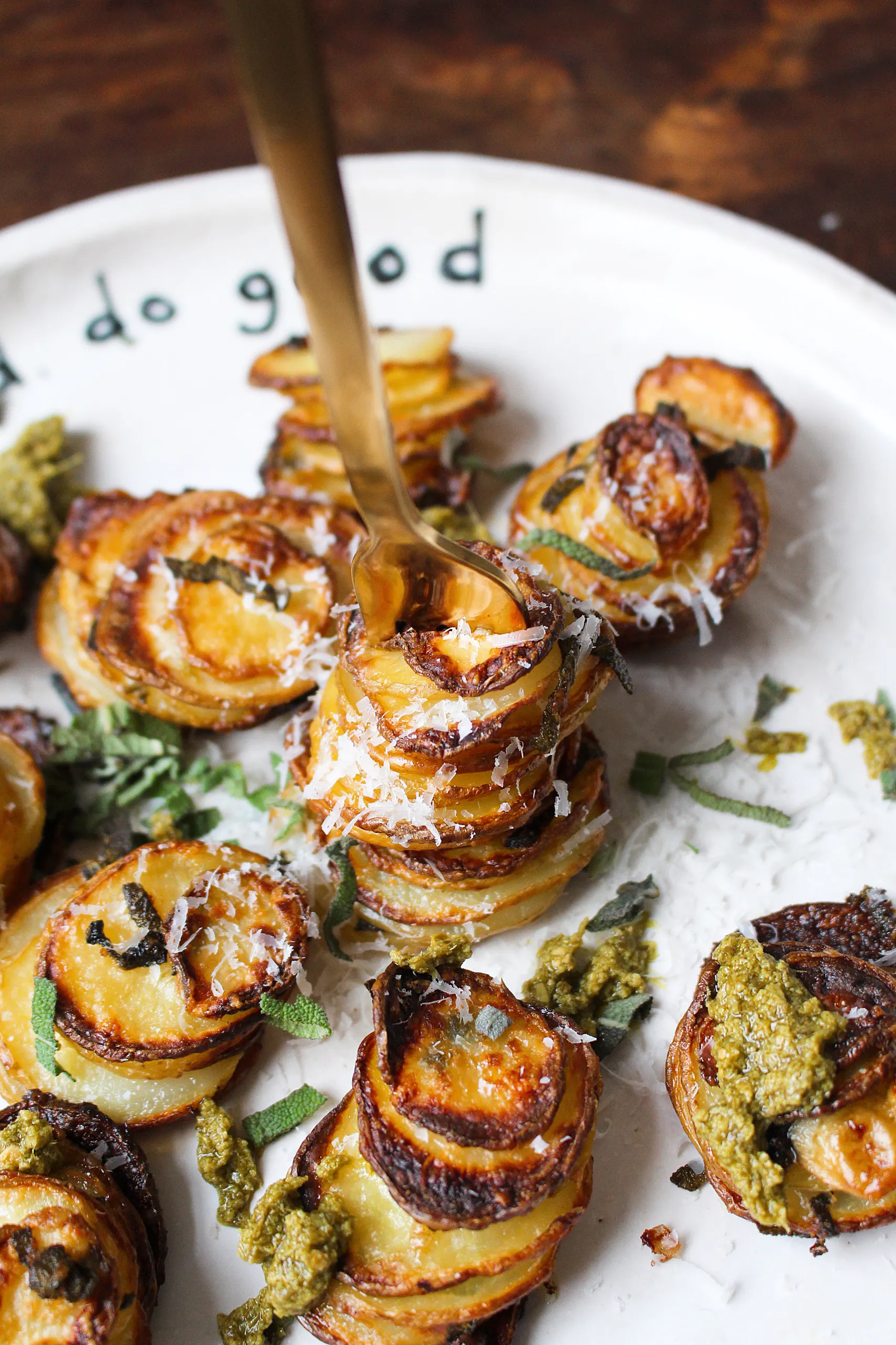 Crispy Cheesy Potato Stacks