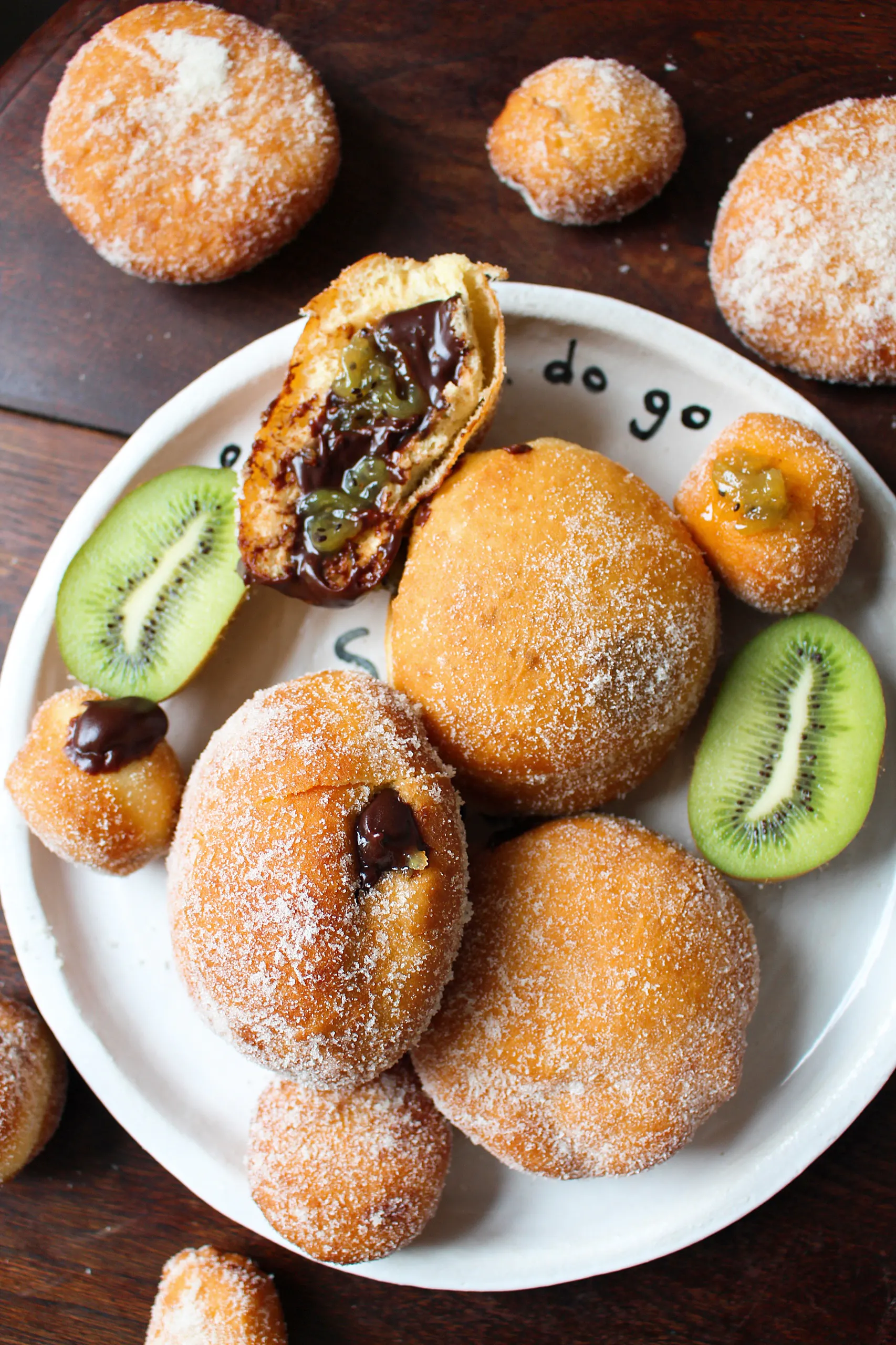 Kiwi and Chocolate Doughnuts