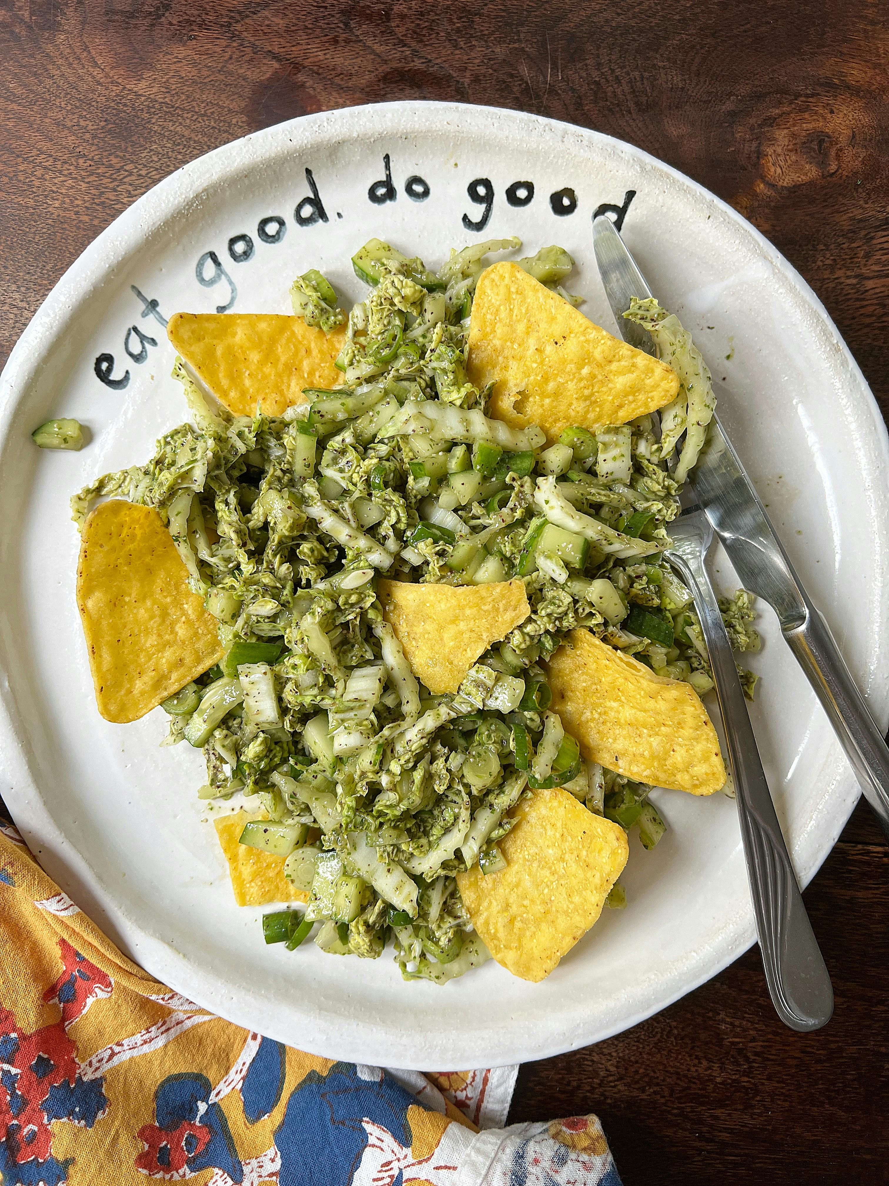 Green Salad with Salad Leaves Dressing-image