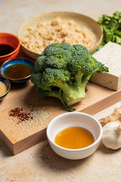 whole broccoli and other ingredient
