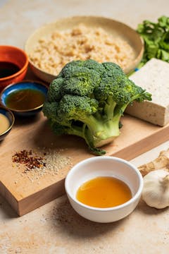 whole broccoli and other ingredient
