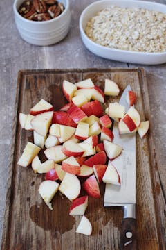 Chopped red apples