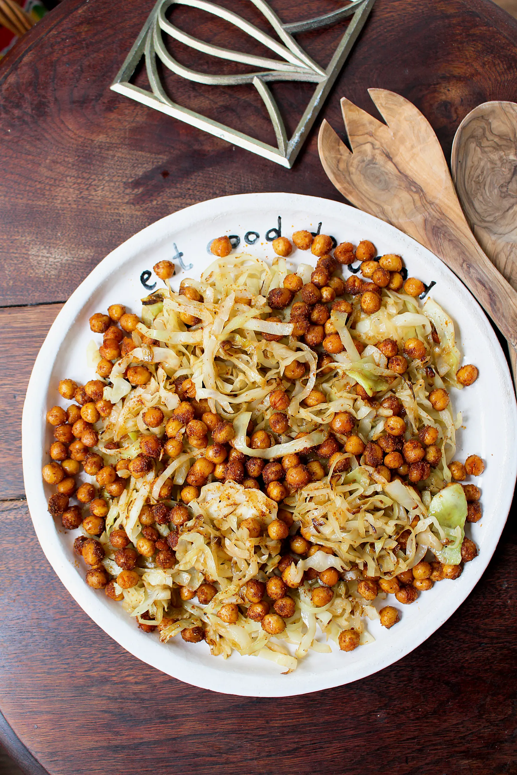 Charred Cabbage with Crunchy Chickpeas