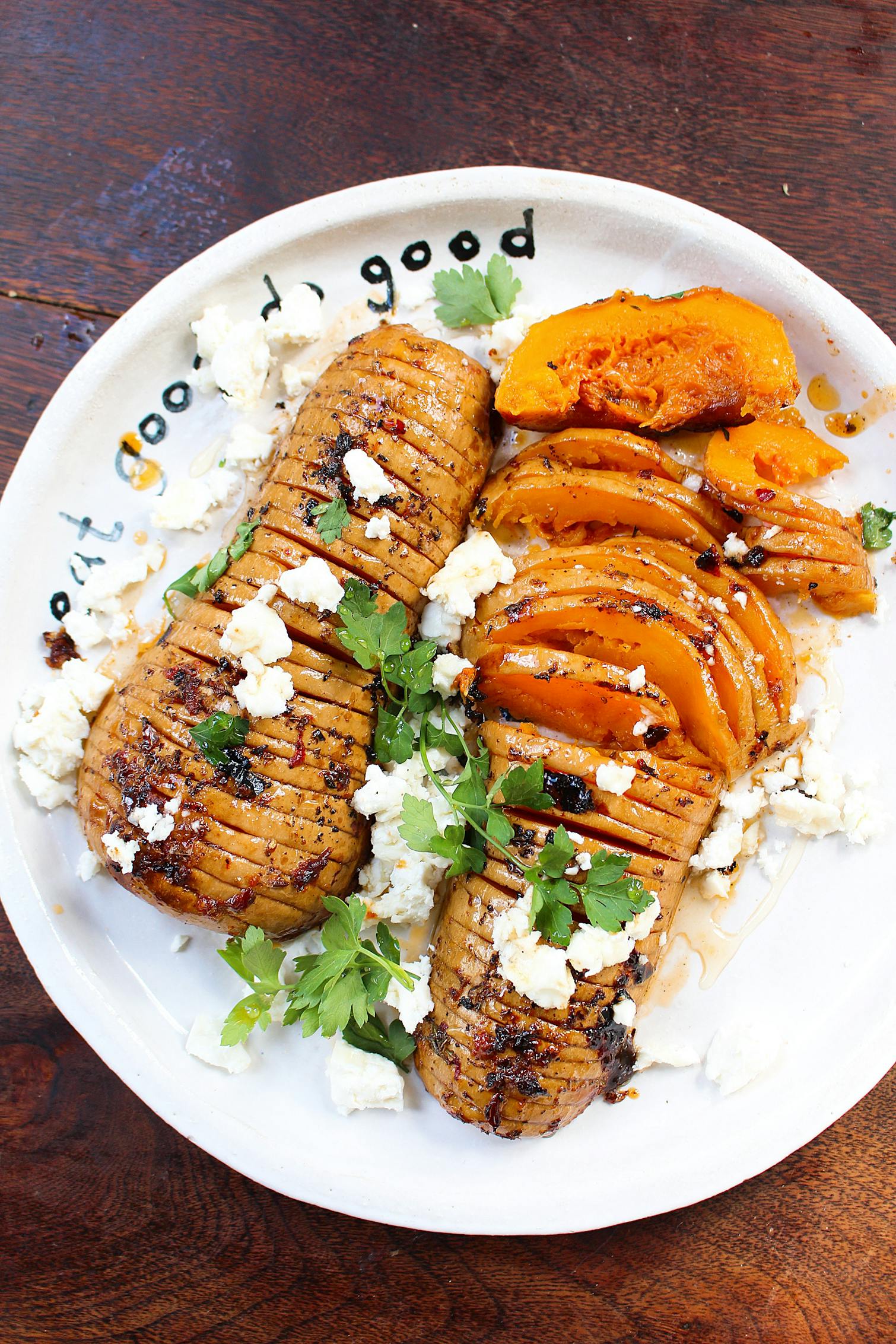 Hasselback Squash with Harissa Butter