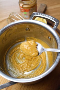 miso butter in saucepan 