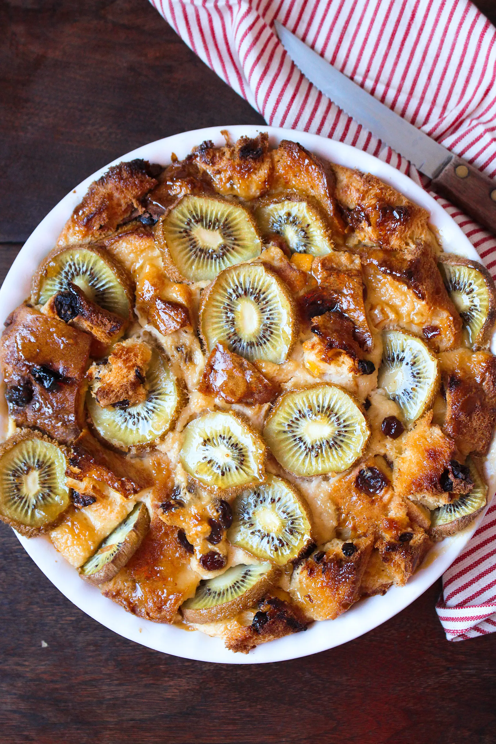 Kiwi Panettone Bread and Butter Pudding