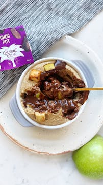 Coconut collaborative pots and baked oats in a bowl