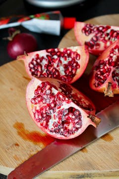 cut up pomegranate 