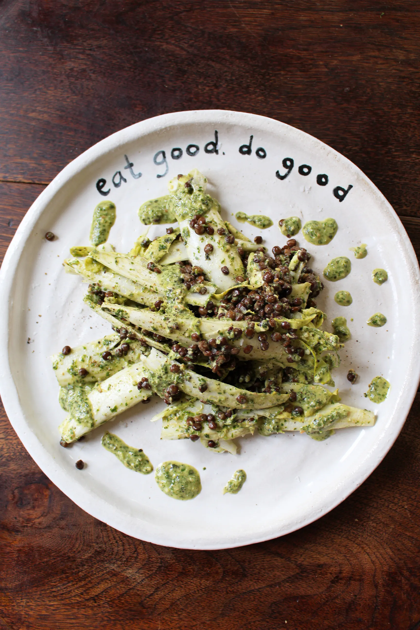 Chicory and Lentil Salad with Almond Herb Dressing