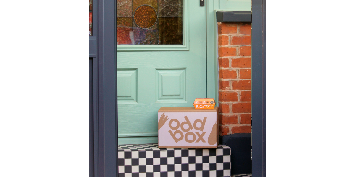 Eggs delivered on top of an Oddbox