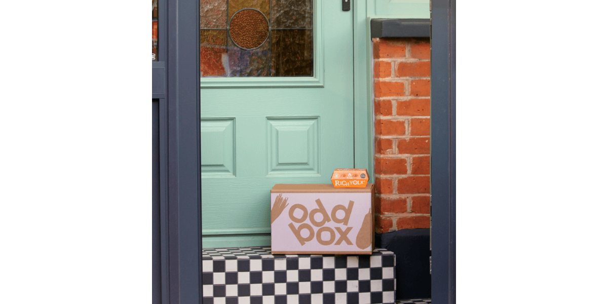 Eggs delivered on top of an Oddbox