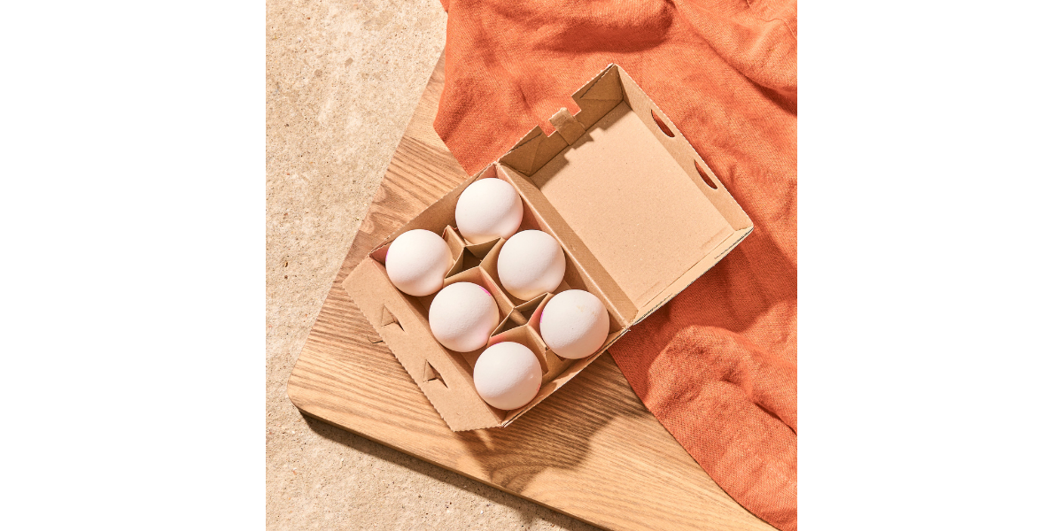 St Ewe eggs in an open egg box