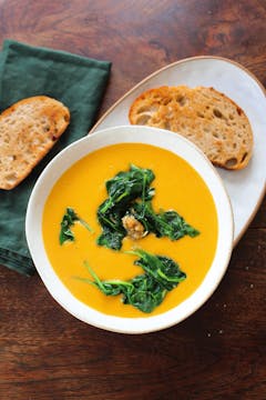 Finished Squash & Red Lentil Soup.