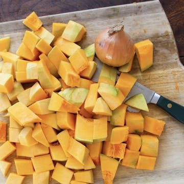 Chopped squash.