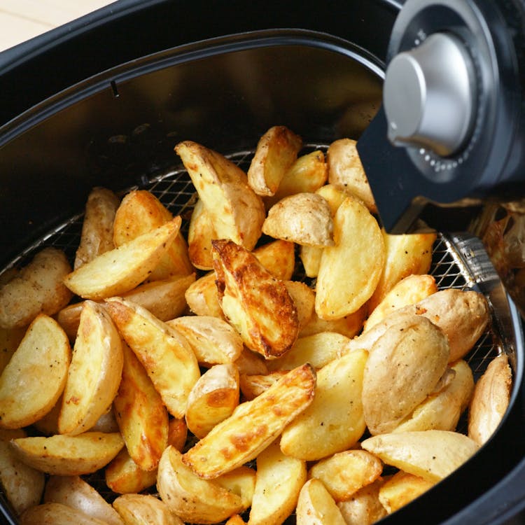 homemade chips in an air fryer