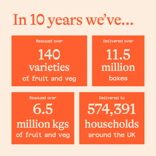 a small graphic of stats showing what we have achieved in 10 years