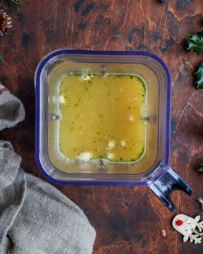 wet ingredients in a blender