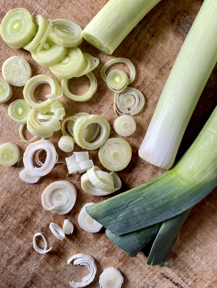 Leeks chopped up