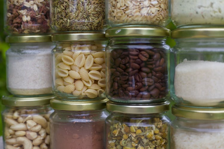 Photo of jars filled with dry ingredients