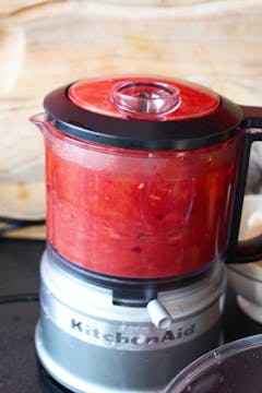 pomegranate glaze in a blender 