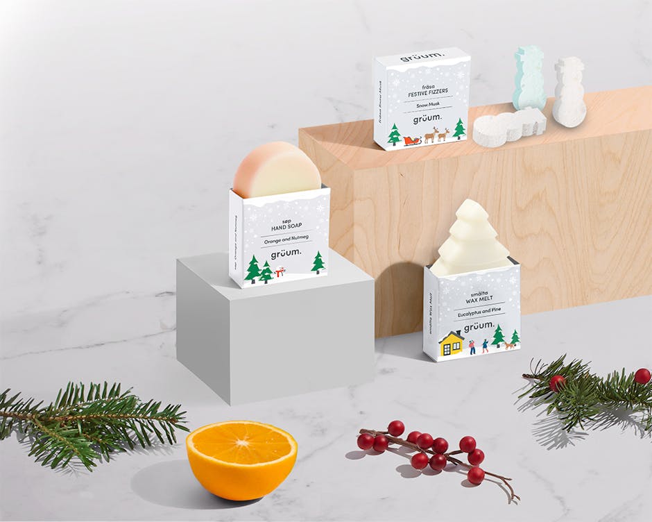 Grüum’s festive limited edition soap and soak set