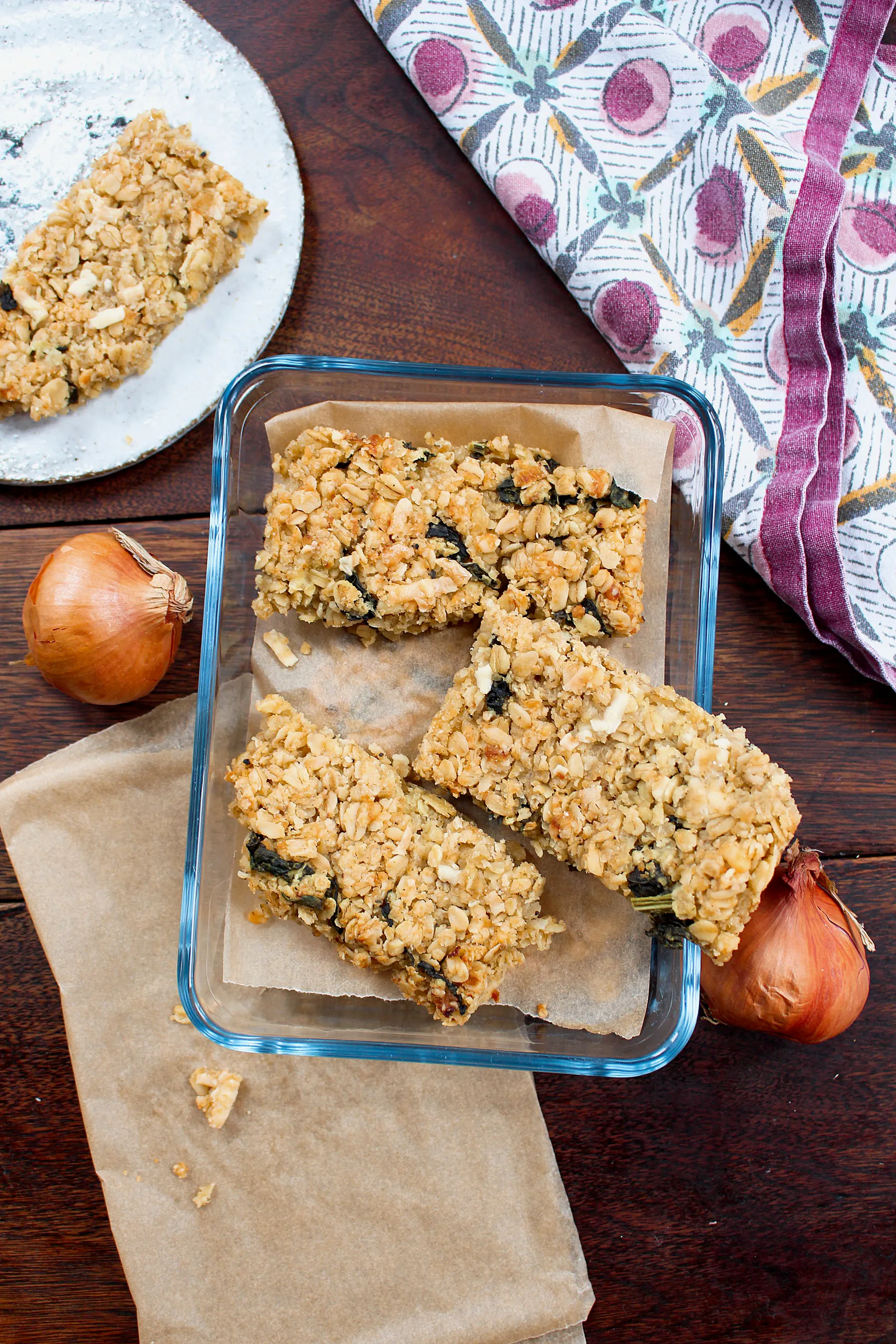 Cheesy Onion & Kale Flapjacks 