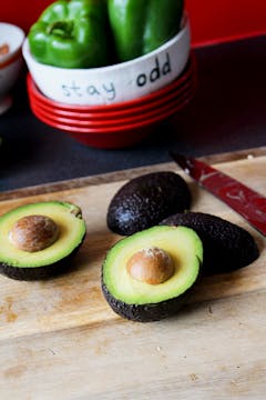 avocados on a chopping board