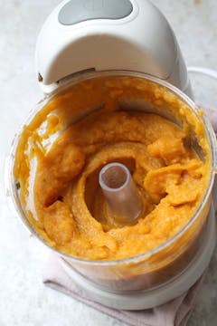 blended smooth creamy sweet potato cream 