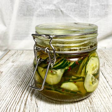 pickled cucumber in a jar