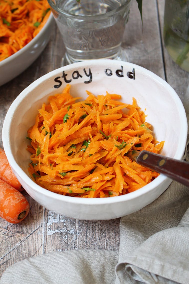 Grated Carrot Salad in a bowl.