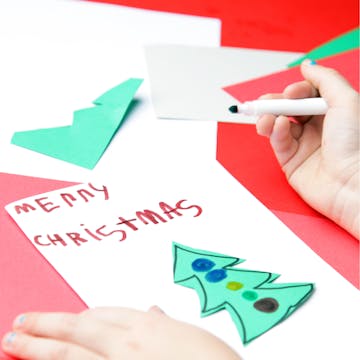homemade christmas card made by a child