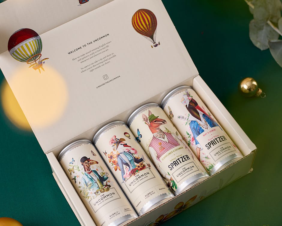 The Uncommon English bubbly in cans giftbox