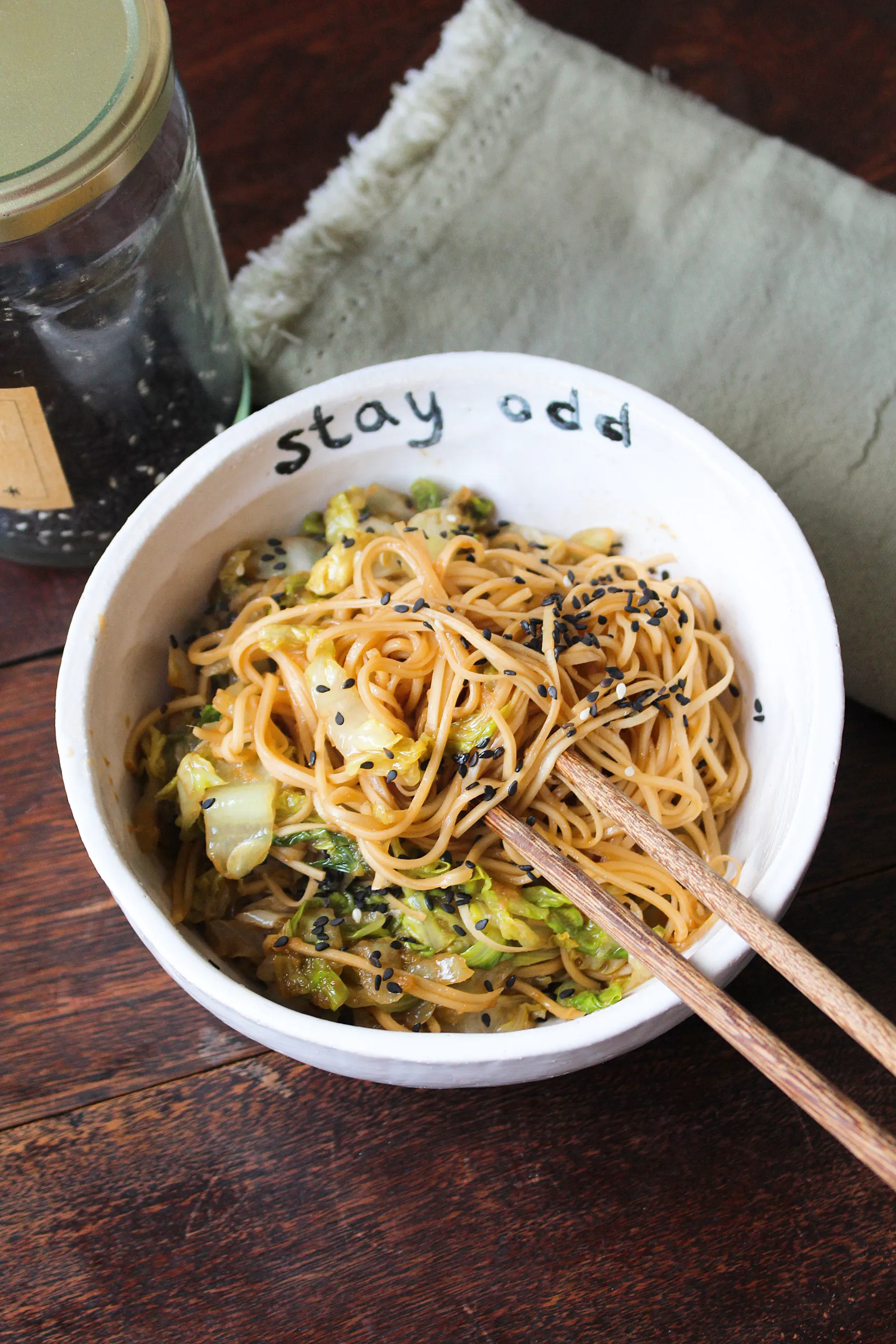 Teriyaki Stir Fried Lettuce With Noodles