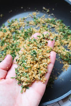 fried panko breadcrumbs and parsley