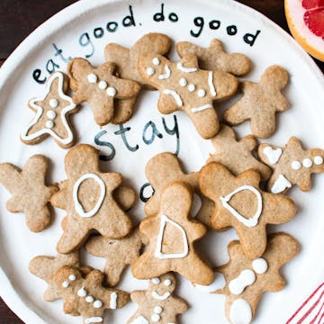 gingerbread men on a white plate