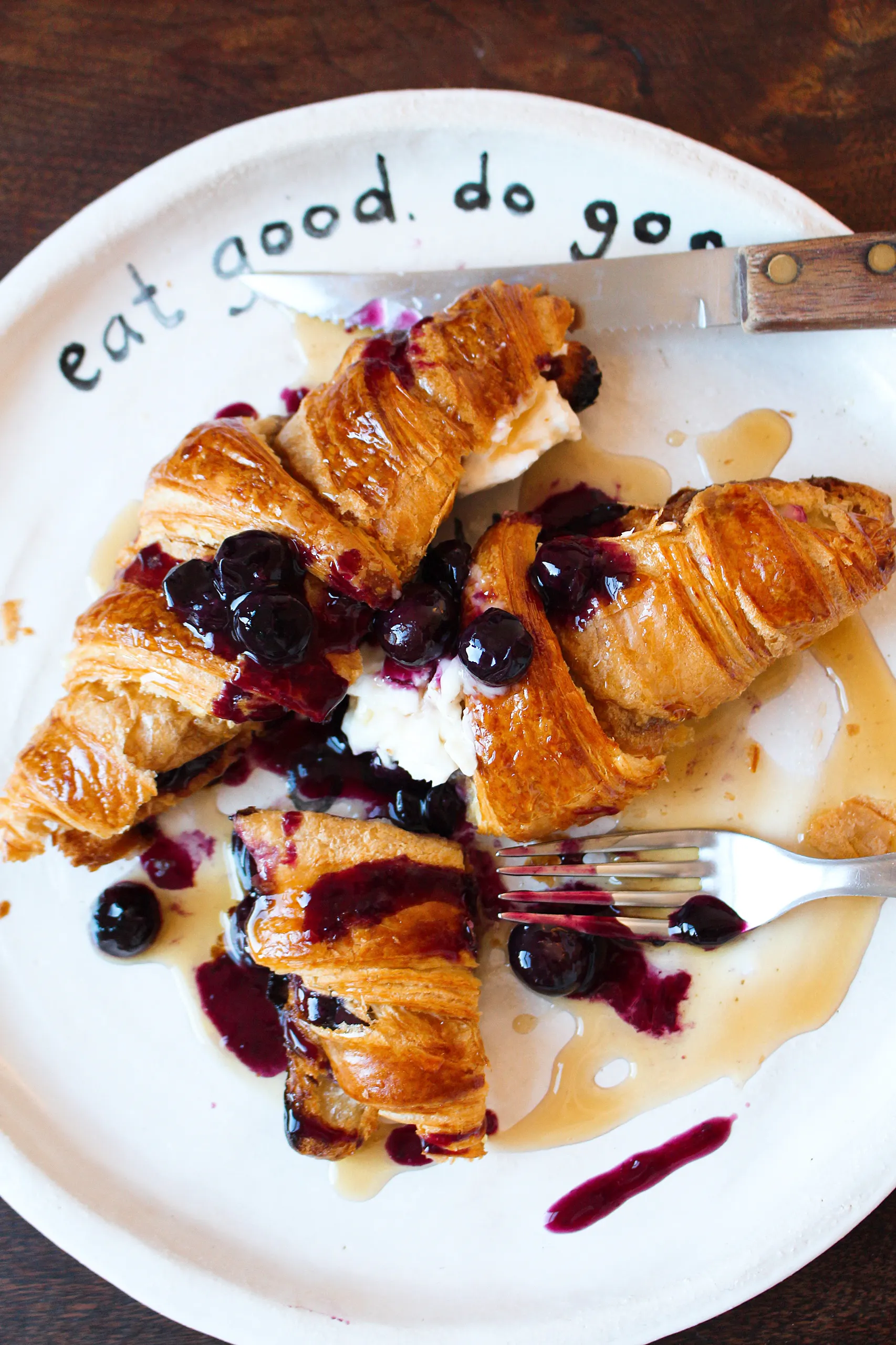 Croissants Filled with Blueberry Compote