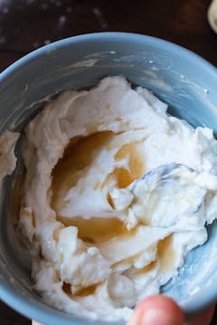 cream cheese in mixing bowl 
