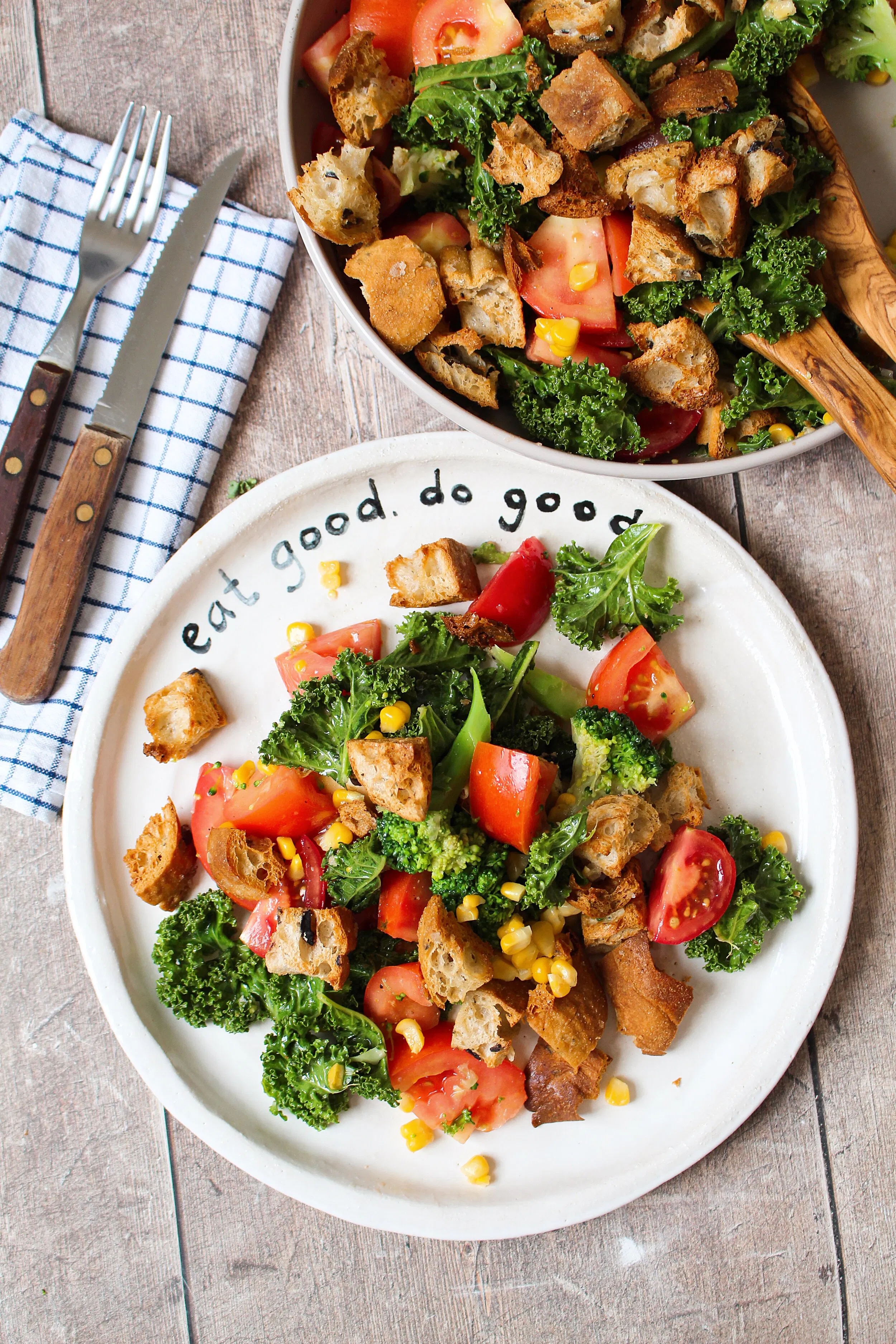 Tomato And Kale Panzanella Salad