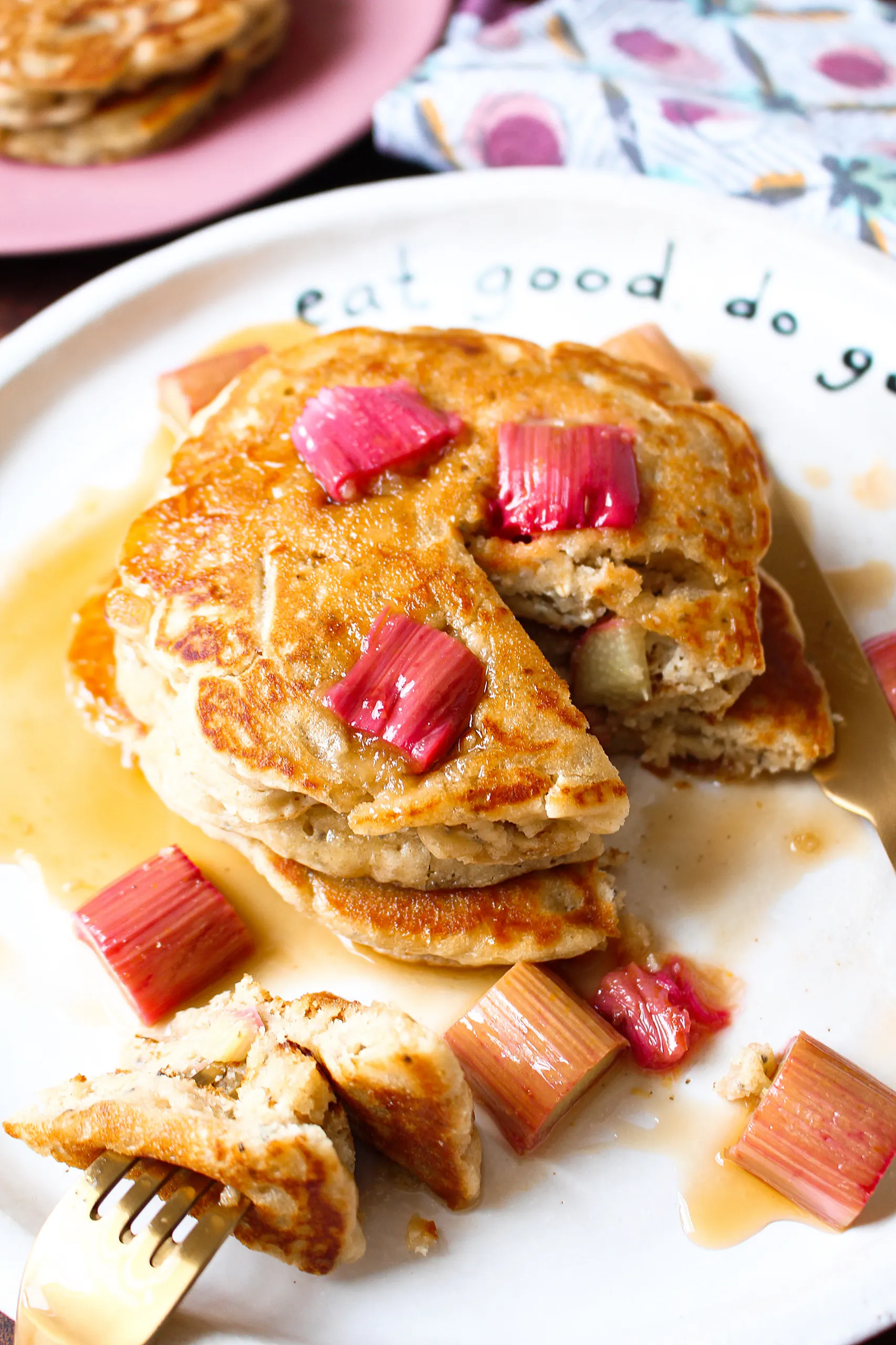 Chia Seed, Rhubarb & Vanilla Pancakes