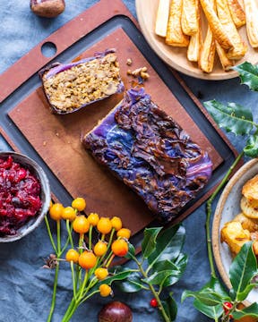 Chestnut roast on a tray