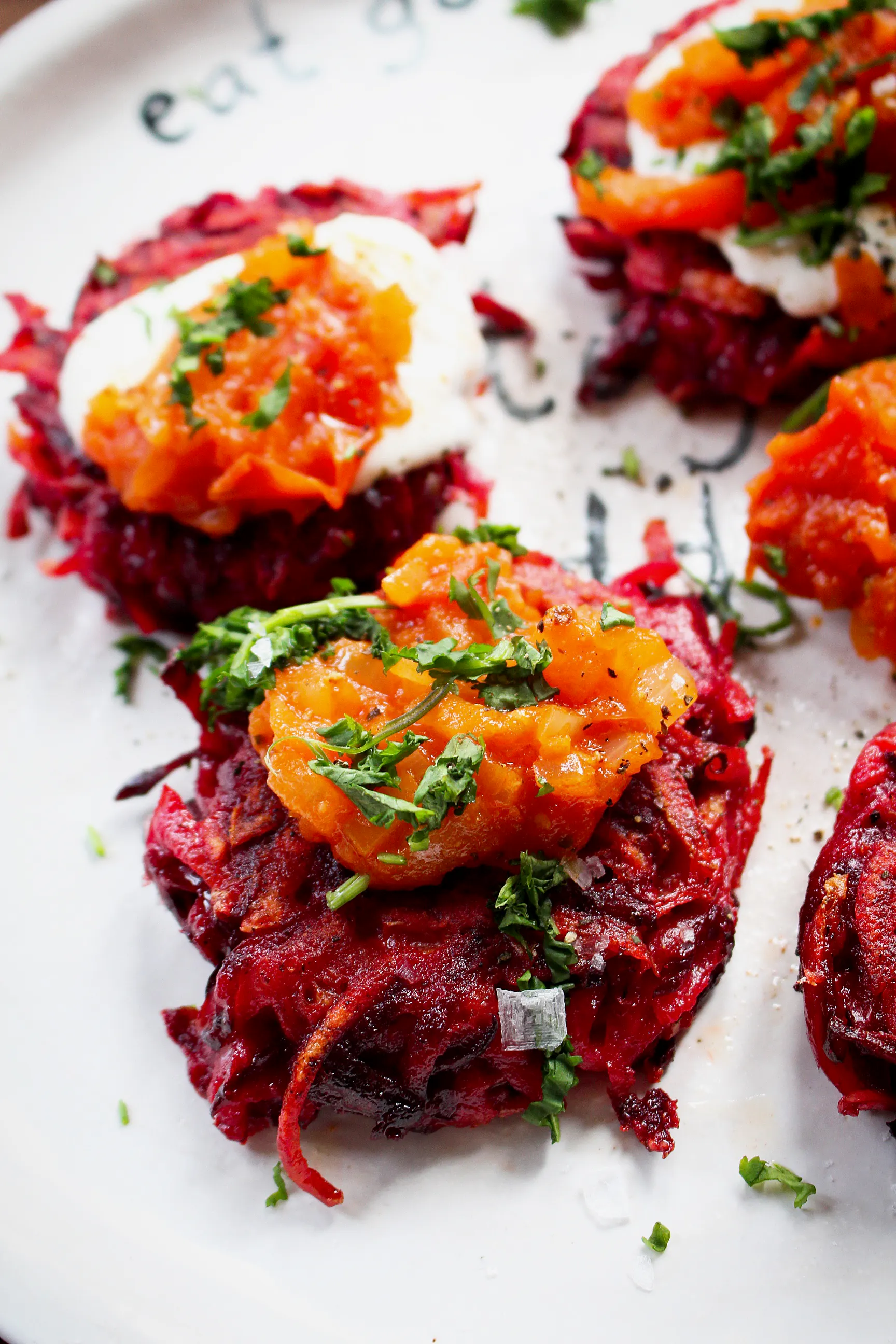 Beetroot Rosti with Tangy Tomato Chutney