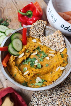 served carrot dip ready to eat