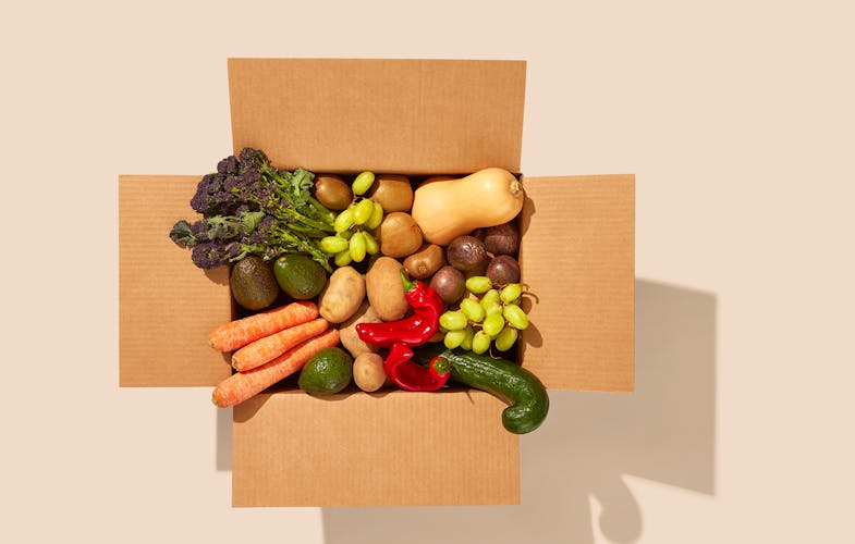 Overhead Fruit and Veg box