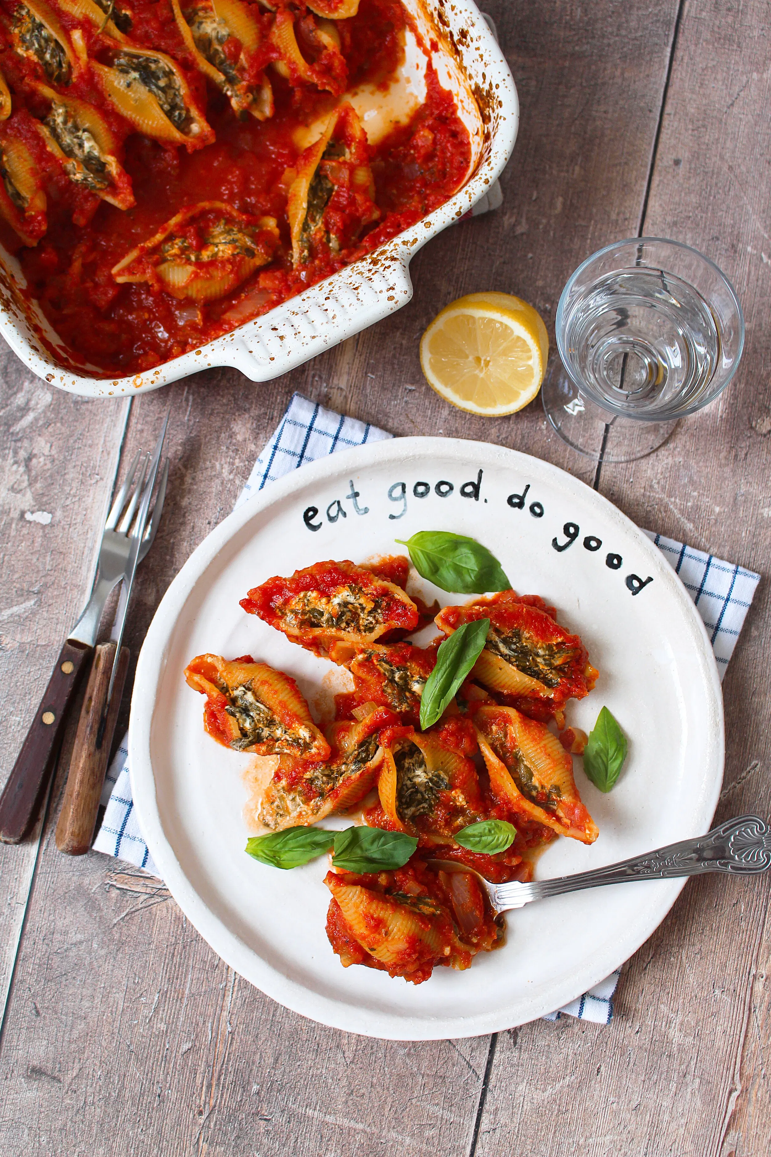 Baked Spinach Pasta Shells