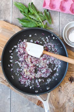 chopped onion in a pan