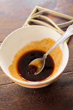 soy sauce, sweet chilli sauce and char siu paste in a bowl