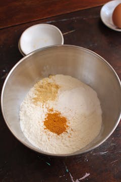 flour in bowl with spices