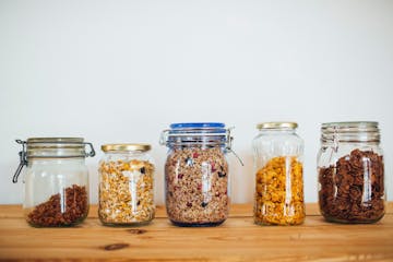 Jars filled with food