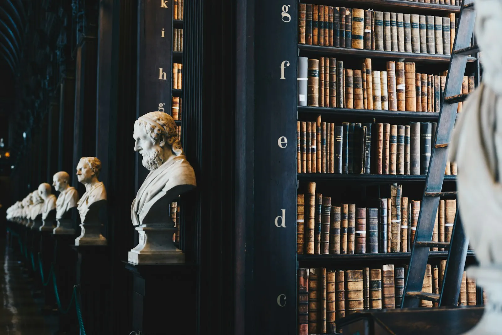 Law books lined up on a shelf