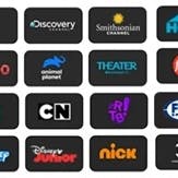 ícones de canais especiais tv claro com disney+, fox, discovery e outros